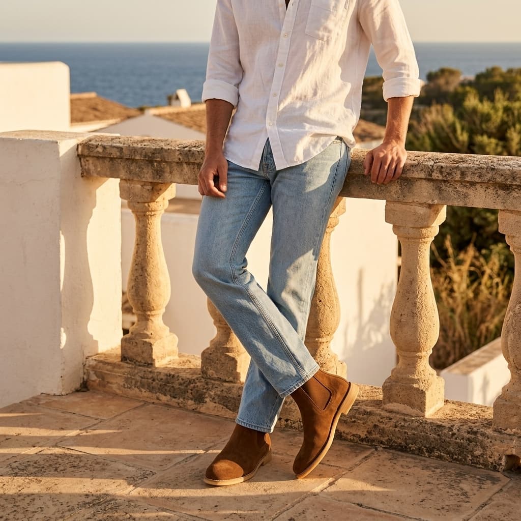 Botas de cano curto Aldbury Martin em camurça