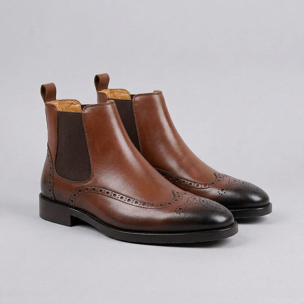 Botas Chelsea Clássicas Ashwicke com Bico Wingtip