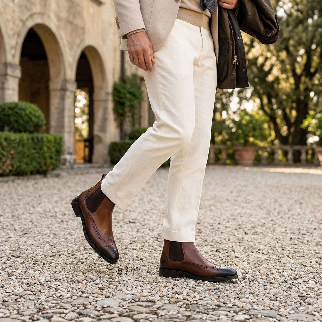 Botas Chelsea Clássicas Ashwicke com Bico Wingtip