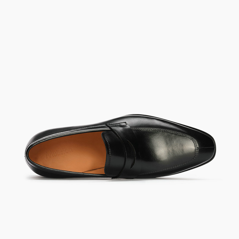 Mocassins Penny de Couro Polido com Acabamento Brunido