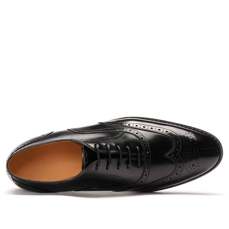 Sapatos sociais Oxford de couro premium