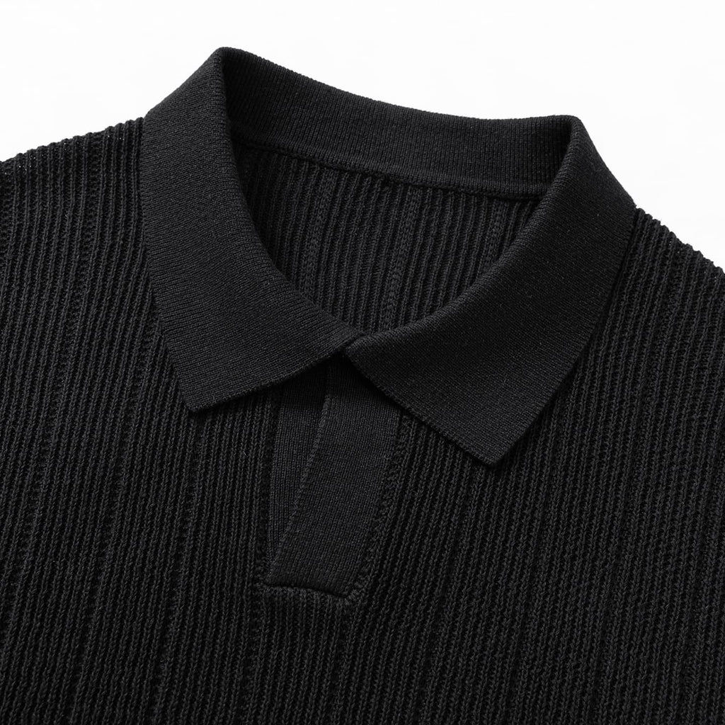 Camisa Polo de Tricô Canelado Texturizado Sestri