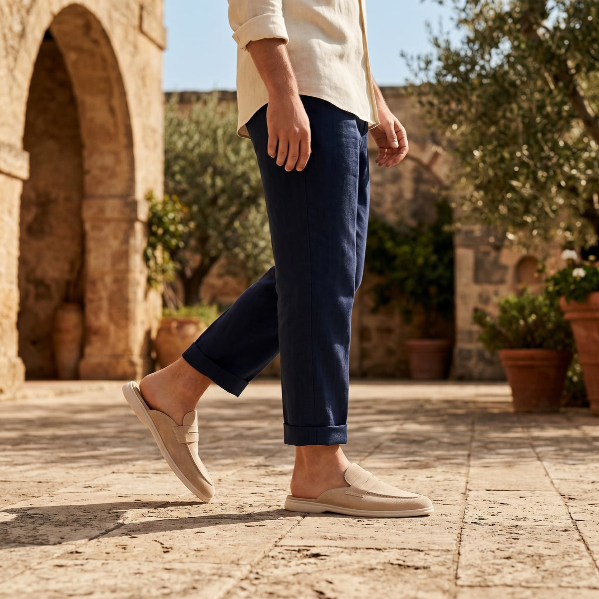 Mule Langford de Camurça Luxuosa