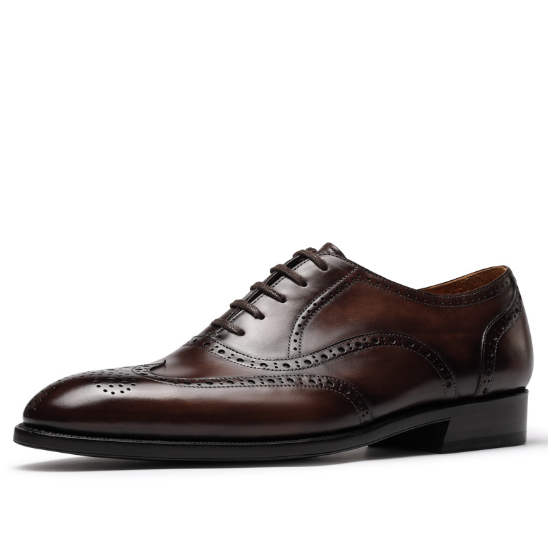 Sapatos sociais Oxford de couro premium
