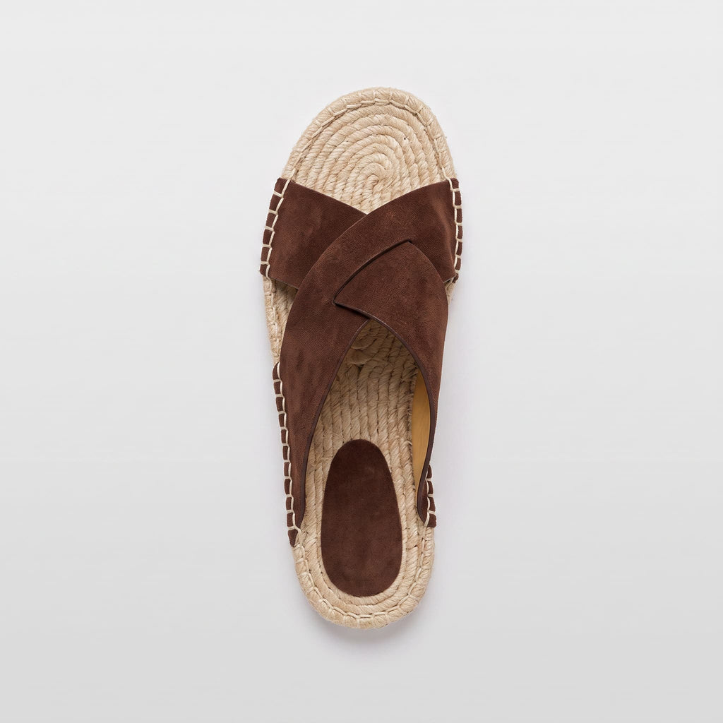 Sandálias Slide Espadrille de Camurça Corsham