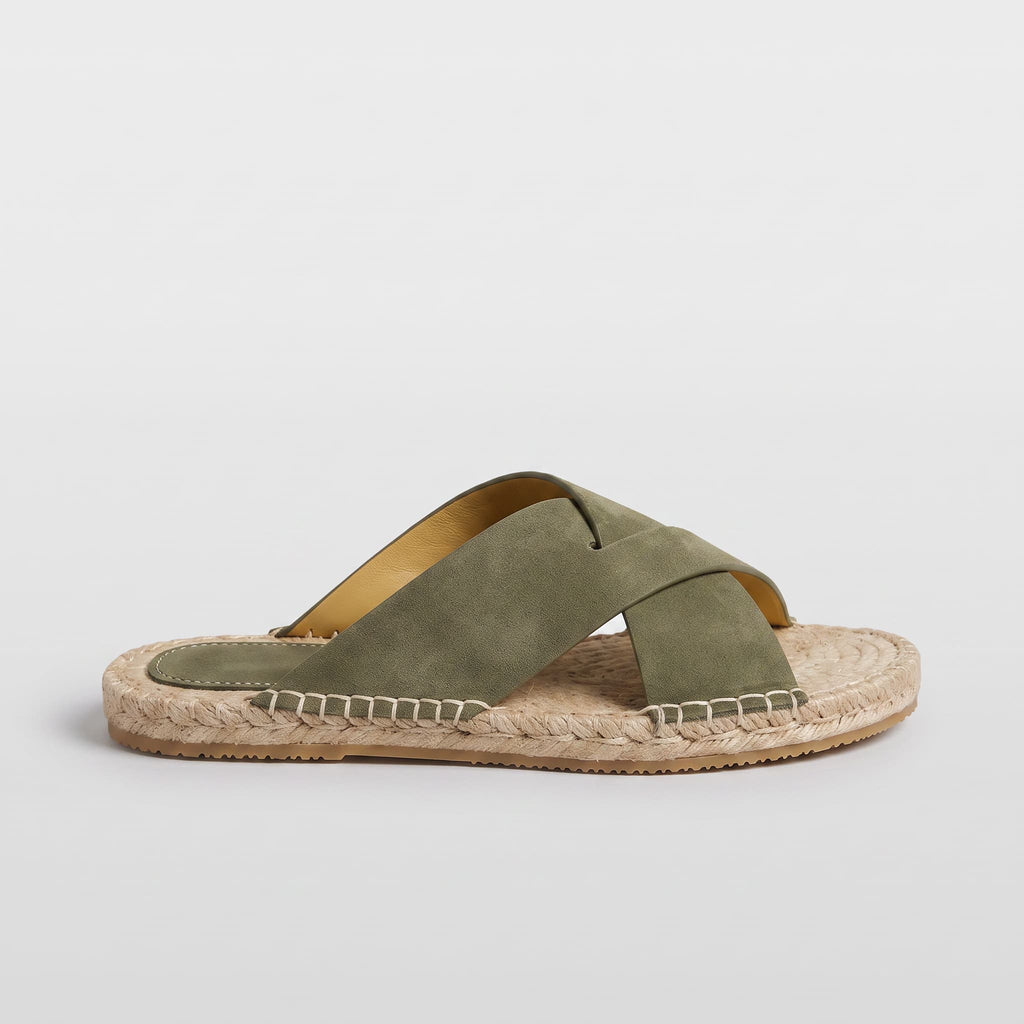 Sandálias Slide Espadrille de Camurça Corsham