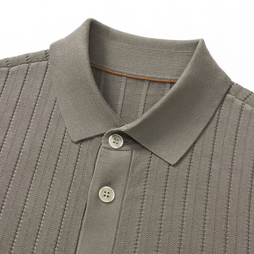 Camisa Polo Pietra de Tricô Canelado Texturizado