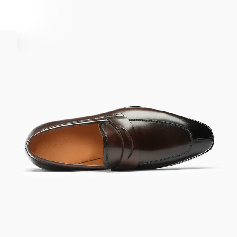 Mocassins Penny de Couro Polido com Acabamento Brunido