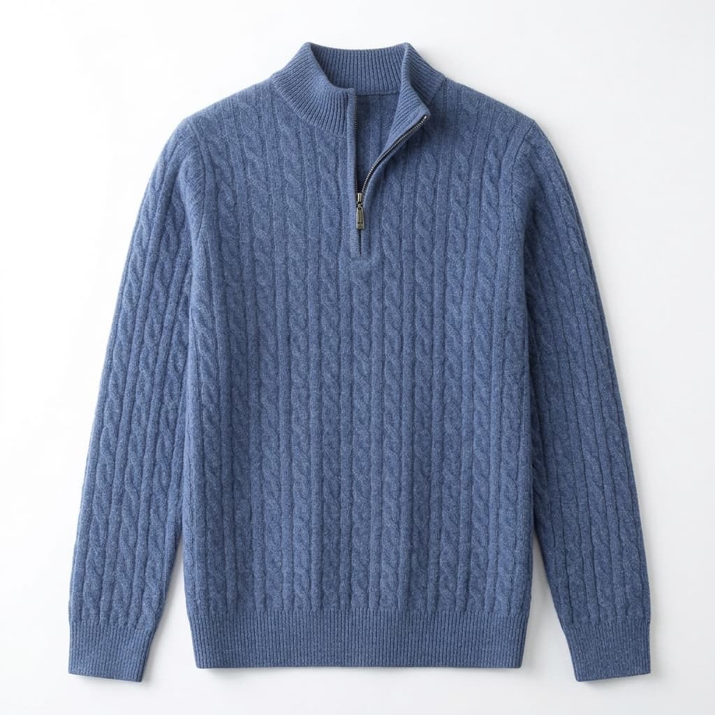 Suéter de Tricô Aconchegante Nantucket com Zíper de 1/4