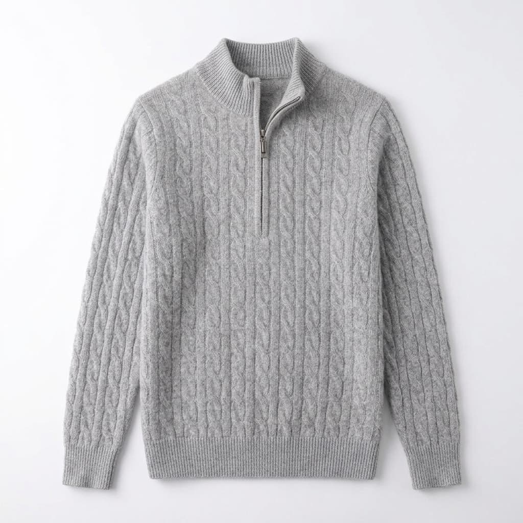 Suéter de Tricô Aconchegante Nantucket com Zíper de 1/4