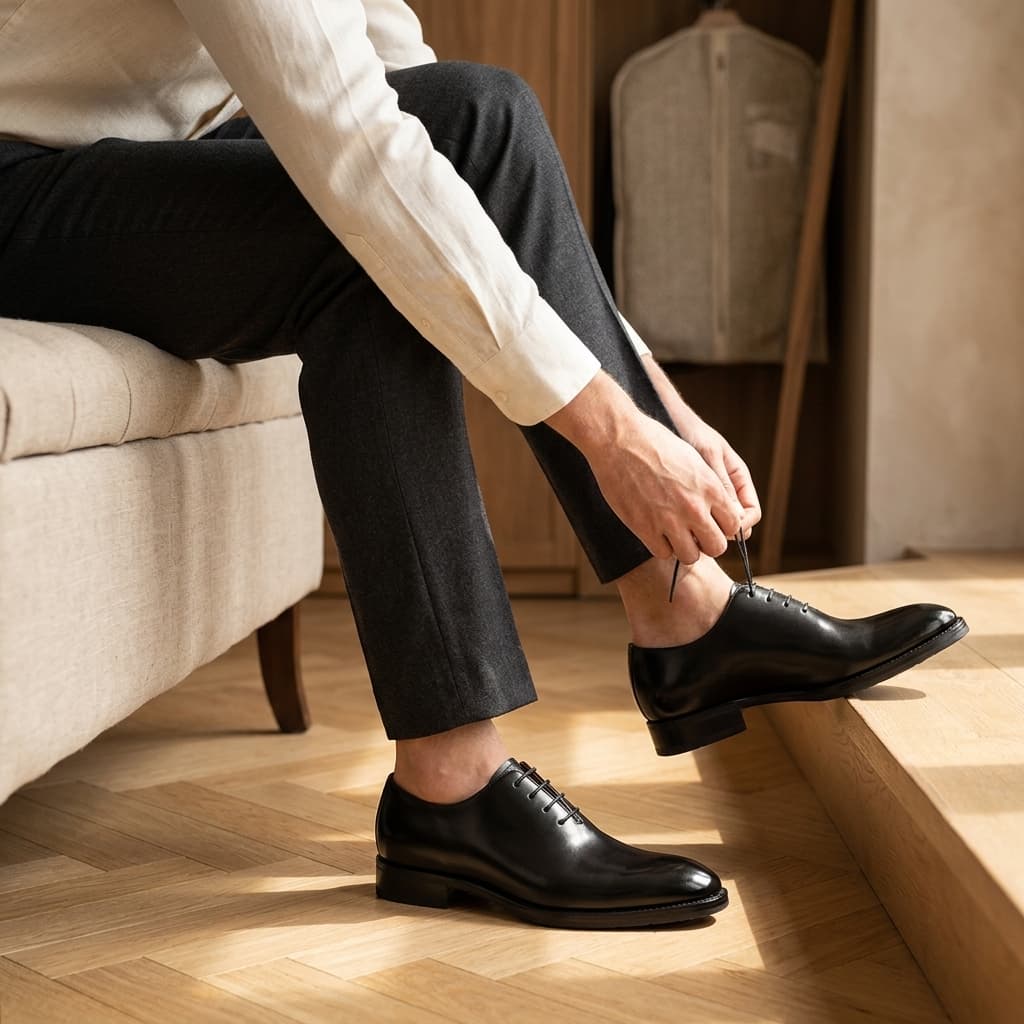 Sapatos Oxford Everton Premium em Couro Inteiriço
