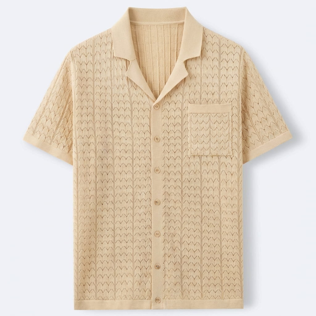 Camisa polo de tricô texturizado Marbella