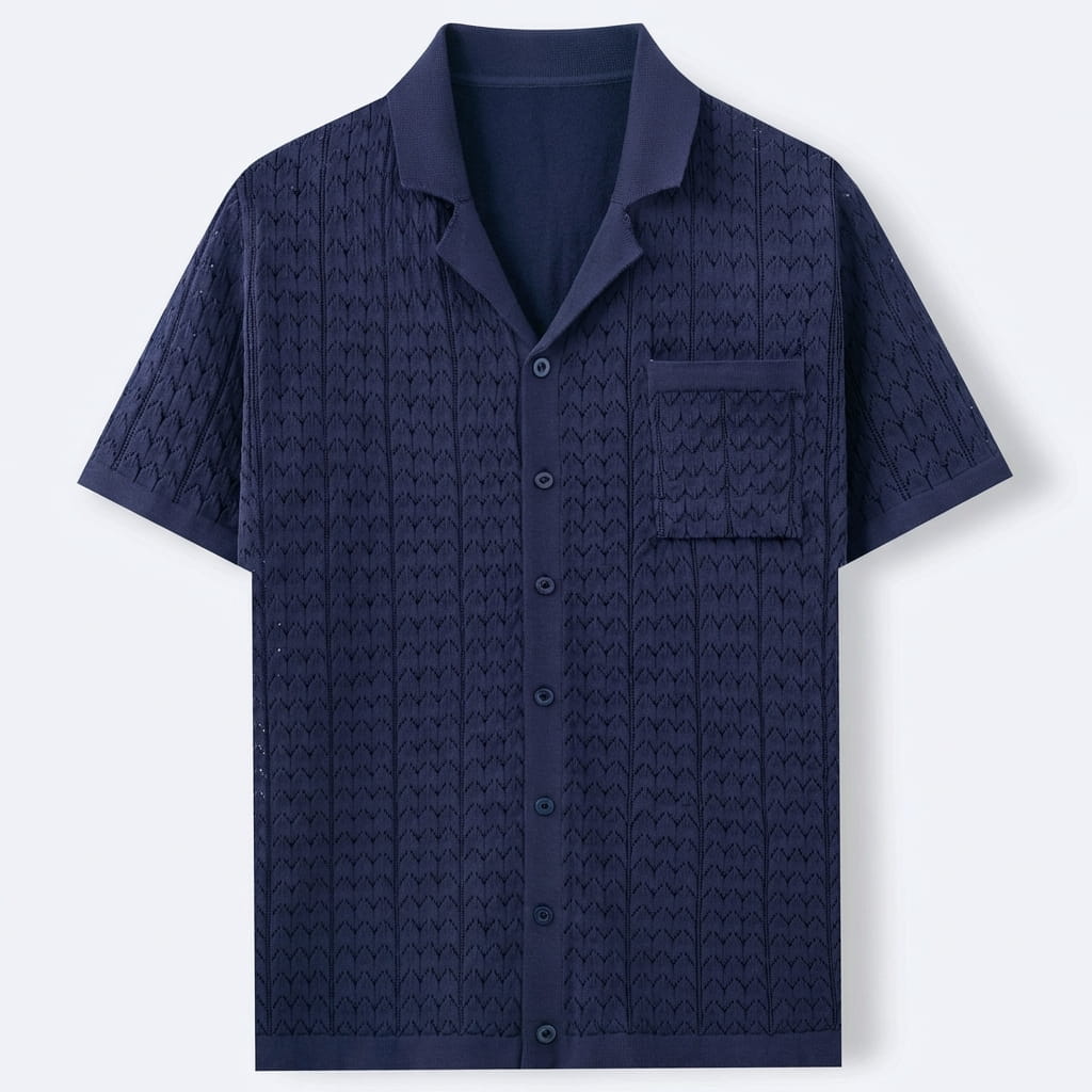 Camisa polo de tricô texturizado Marbella