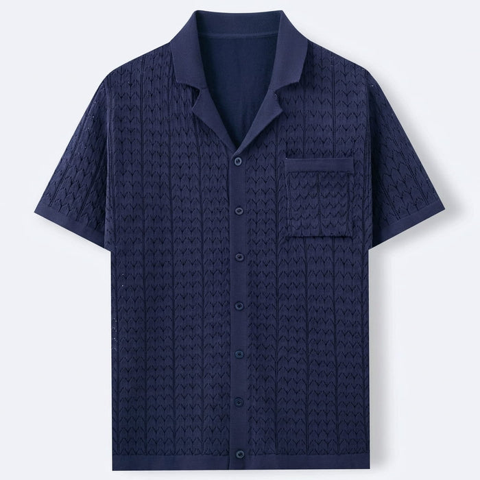 Camisa polo de tricô texturizado Marbella