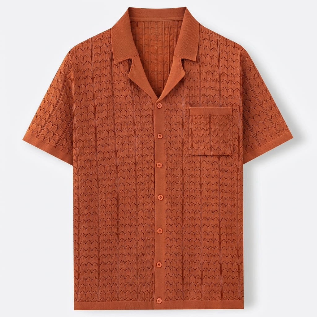 Camisa polo de tricô texturizado Marbella