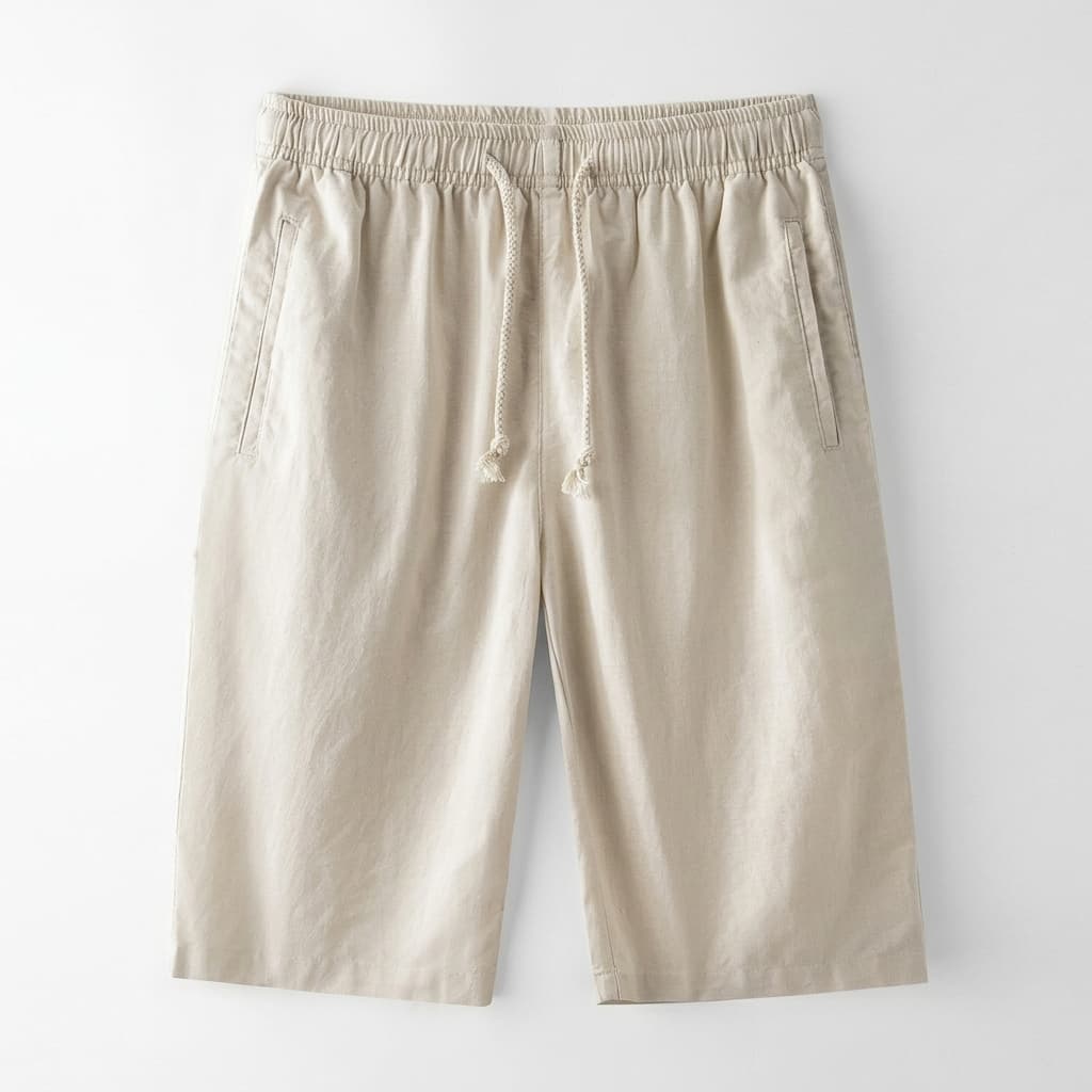 Shorts Cortina de linho com cordão
