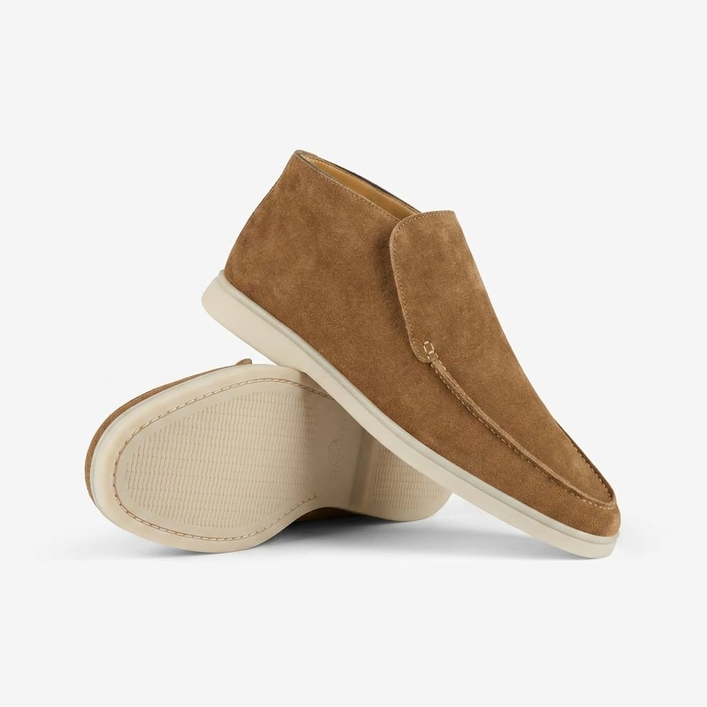 Mocassim Cano Alto Luxe Portofino em Camurça