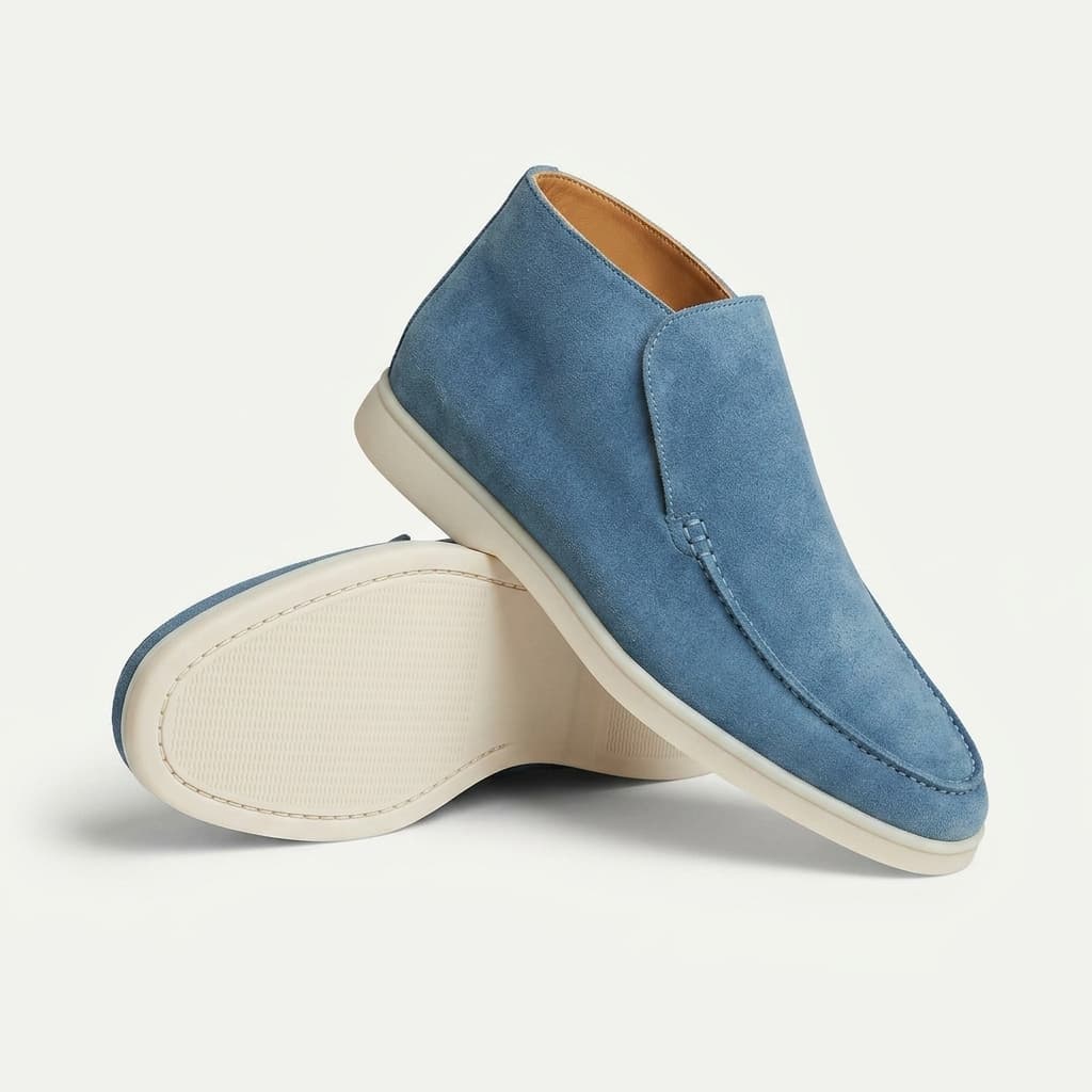 Mocassim Cano Alto Luxe Portofino em Camurça