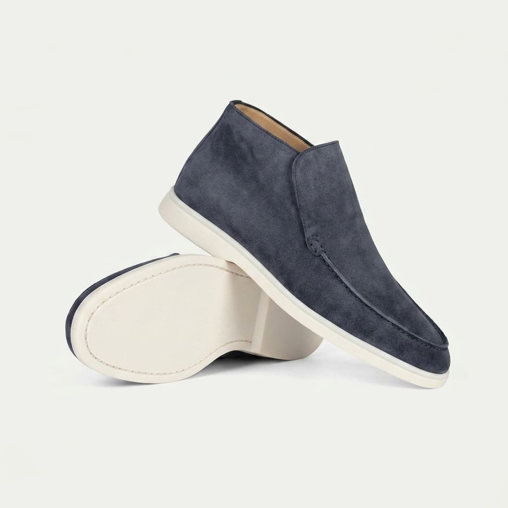 Mocassim Cano Alto Luxe Portofino em Camurça