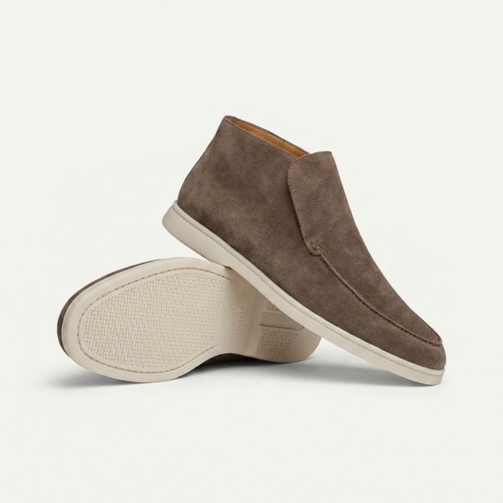 Mocassim Cano Alto Luxe Portofino em Camurça