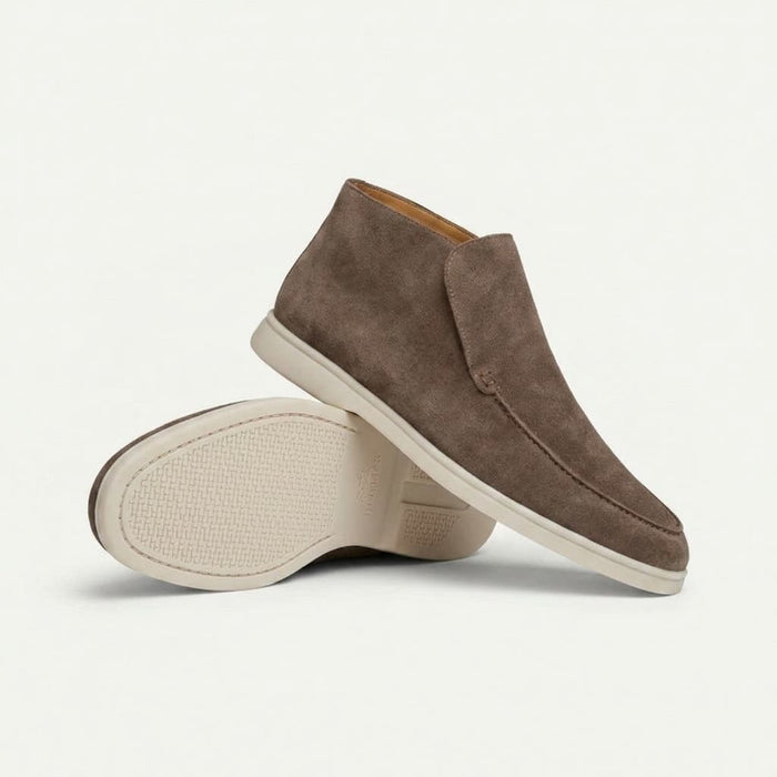 Mocassim Cano Alto Luxe Portofino em Camurça