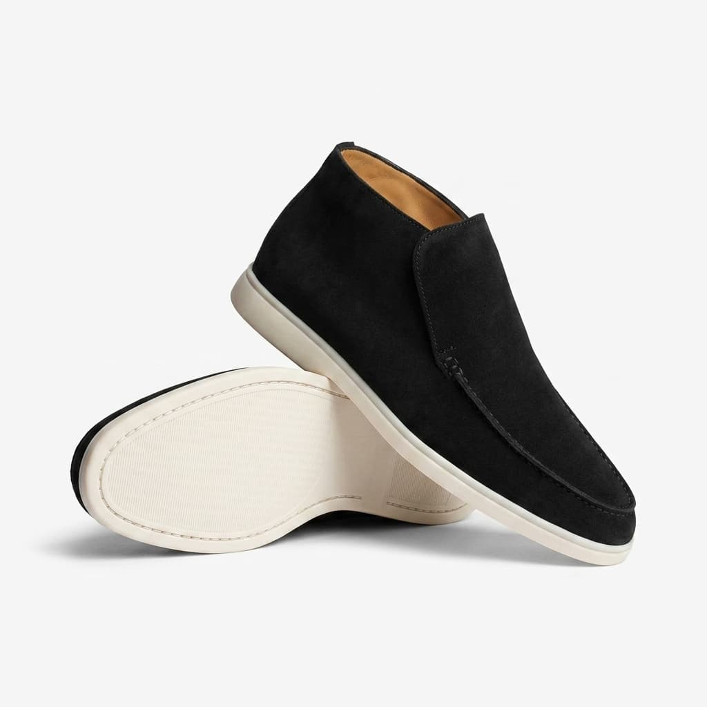 Mocassim Cano Alto Luxe Portofino em Camurça