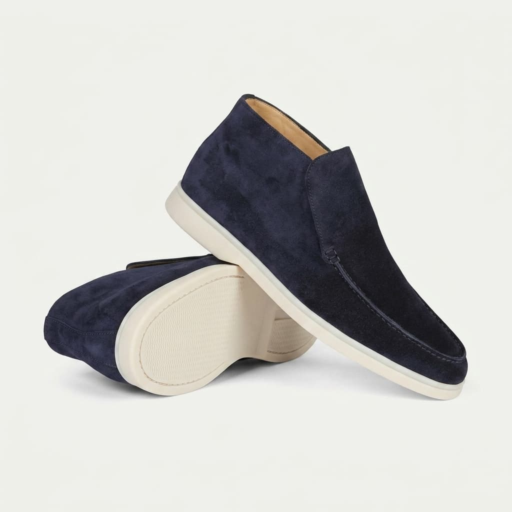 Mocassim Cano Alto Luxe Portofino em Camurça