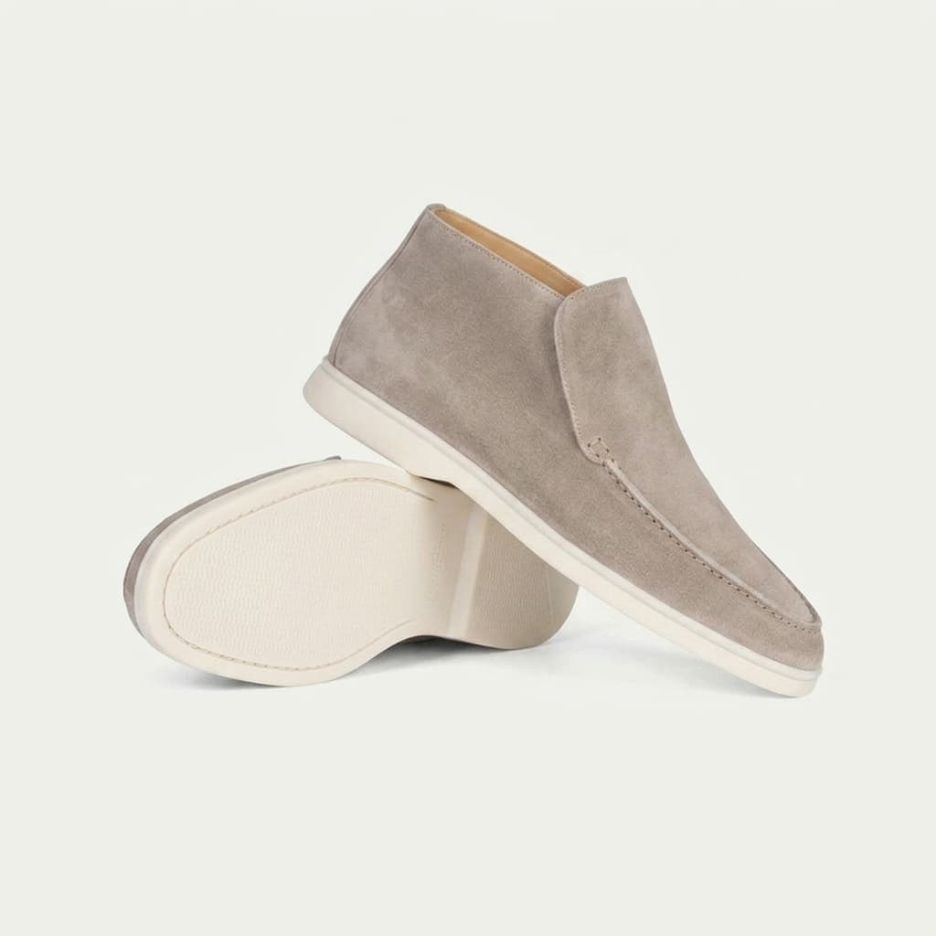 Mocassim Cano Alto Luxe Portofino em Camurça