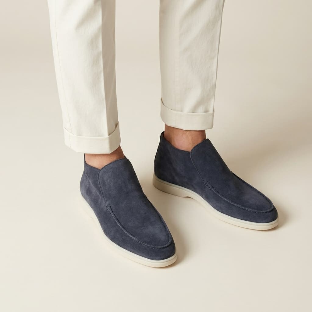 Mocassim Cano Alto Luxe Portofino em Camurça