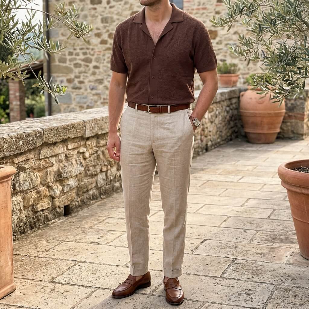 Camisa Polo Clássica Cordoba em Tom Argila