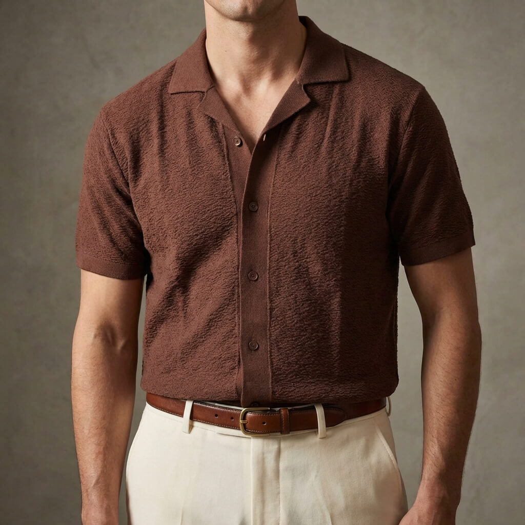 Camisa Polo Clássica Cordoba em Tom Argila