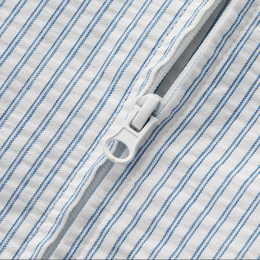 Camisa Listrada Nantucket de Manga Longa com Zíper