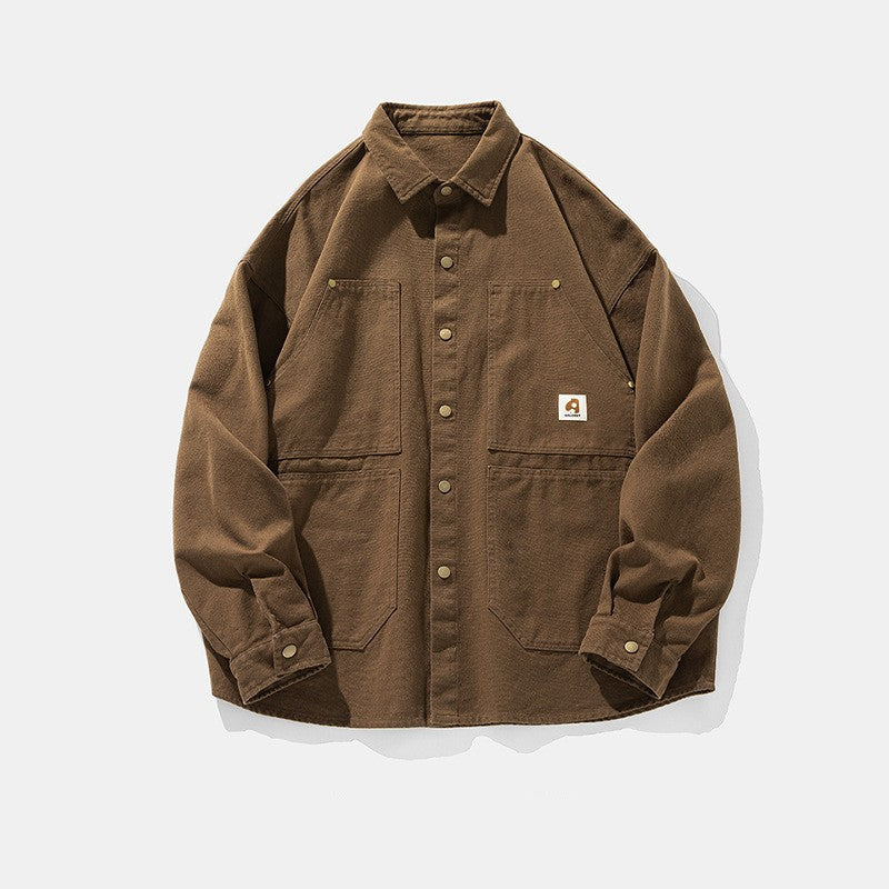 Camisa Utilitária Highland de Manga Longa em Lona