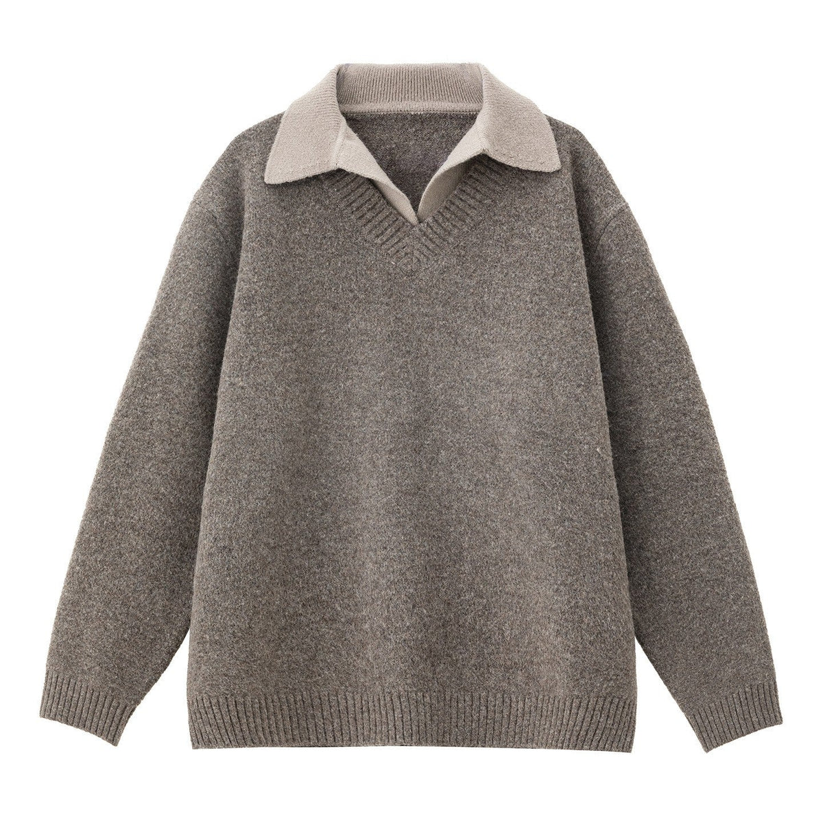 Blusa Eton Estilosa em Camadas com Decote em V