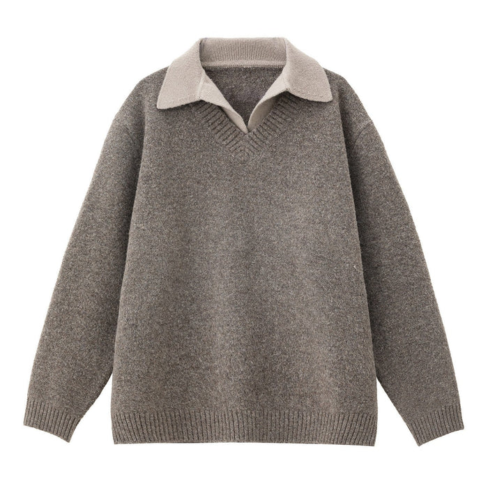 Blusa Eton Estilosa em Camadas com Decote em V