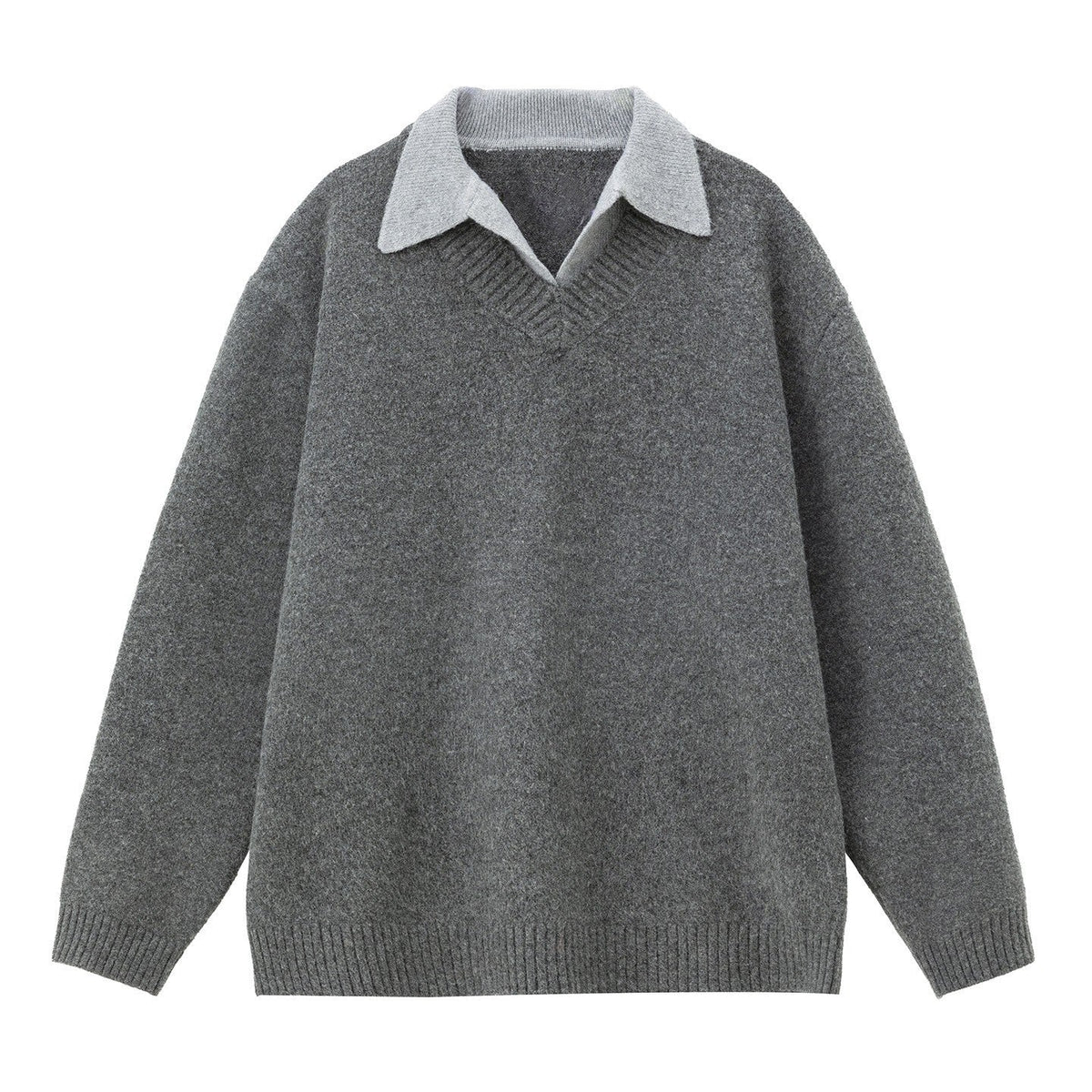 Blusa Eton Estilosa em Camadas com Decote em V