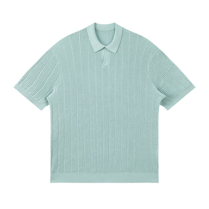 Camisa Polo de Tricô Canelado Texturizado Sestri
