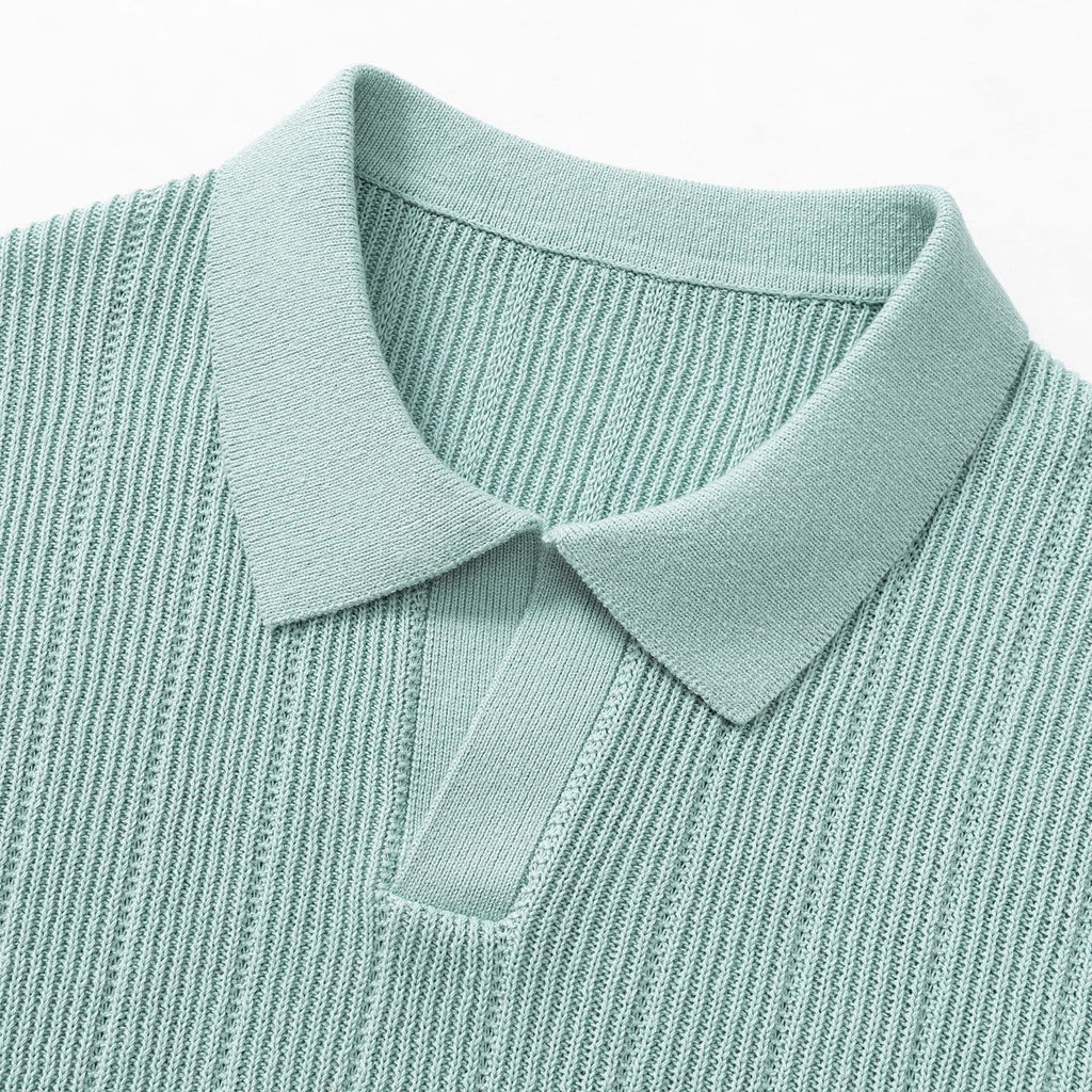 Camisa Polo de Tricô Canelado Texturizado Sestri