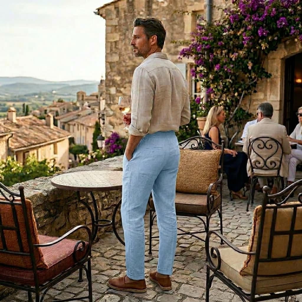 Calça Capri Elegante de Linho