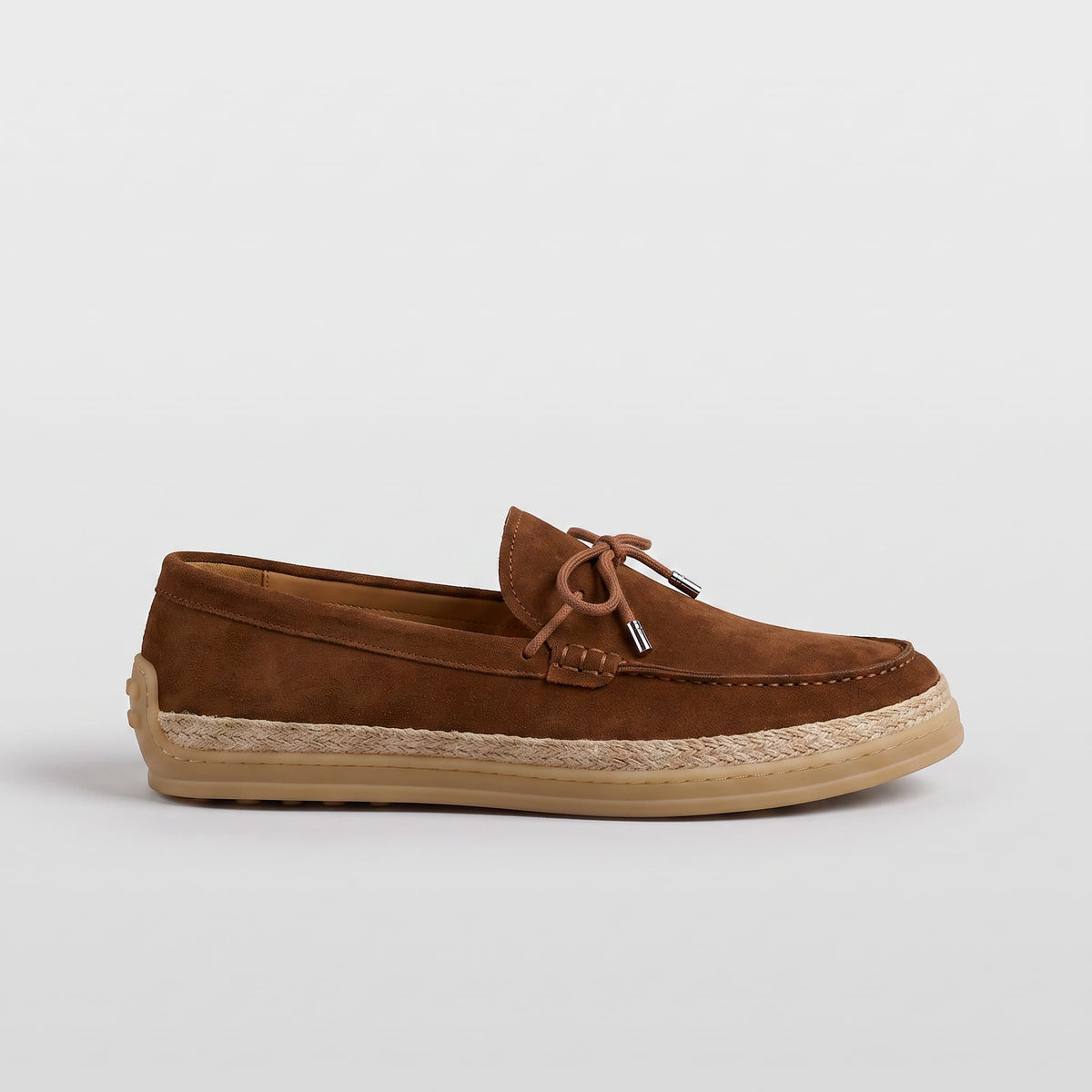 Mocassim Praiano Premium de Camurça com Laço – Sapato Slip-on Elegante