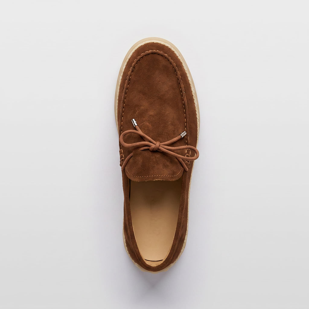 Mocassim Praiano Premium de Camurça com Laço – Sapato Slip-on Elegante