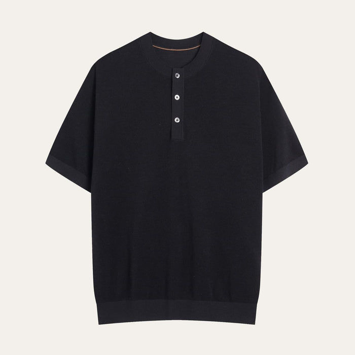 Camisa Henley de Malha Texturizada Cervo