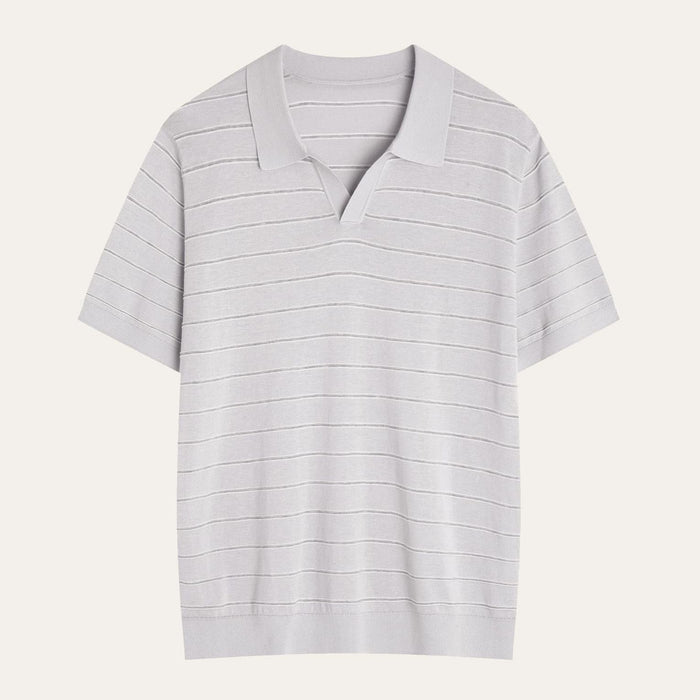 Camisa Polo de Malha Luxuosa de Algodão e Seda Ortigia