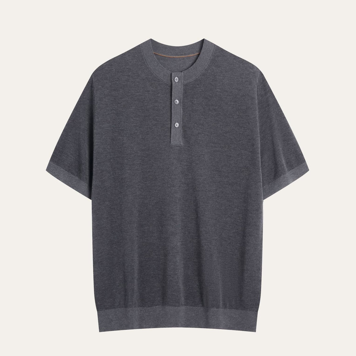 Camisa Henley de Malha Texturizada Cervo