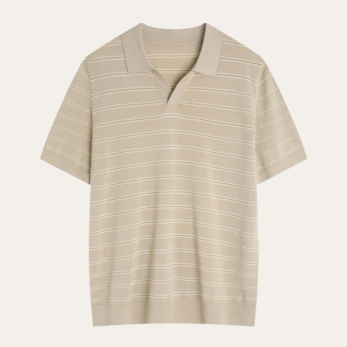 Camisa Polo de Malha Luxuosa de Algodão e Seda Ortigia