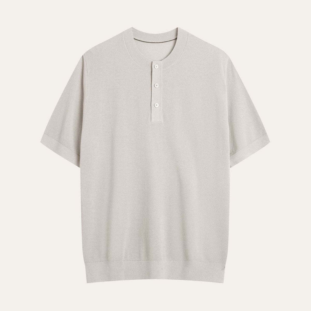 Camisa Henley de Malha Texturizada Cervo