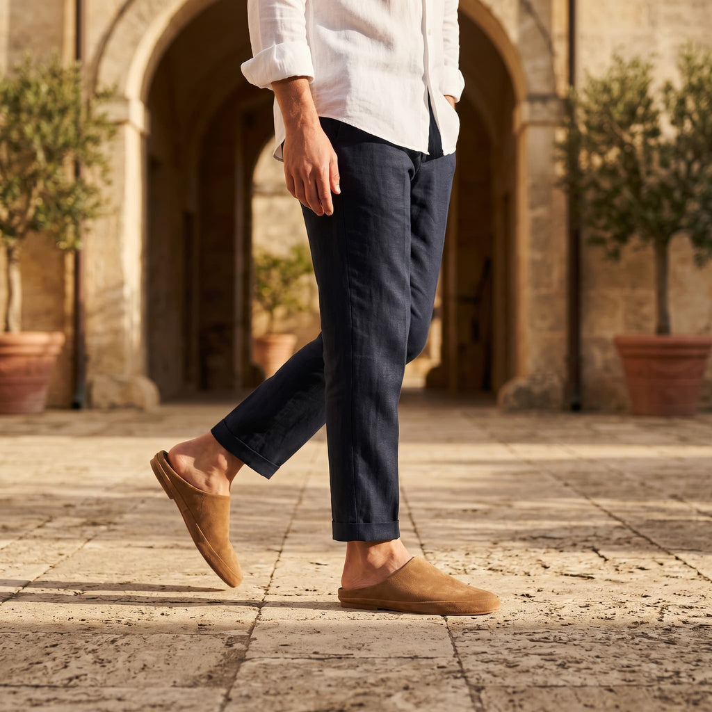 Mules Fenwick de camurça