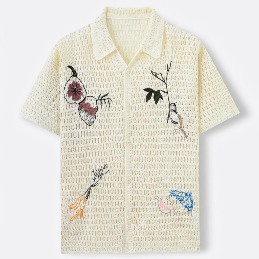 Camisa Polo de Crochê Capri