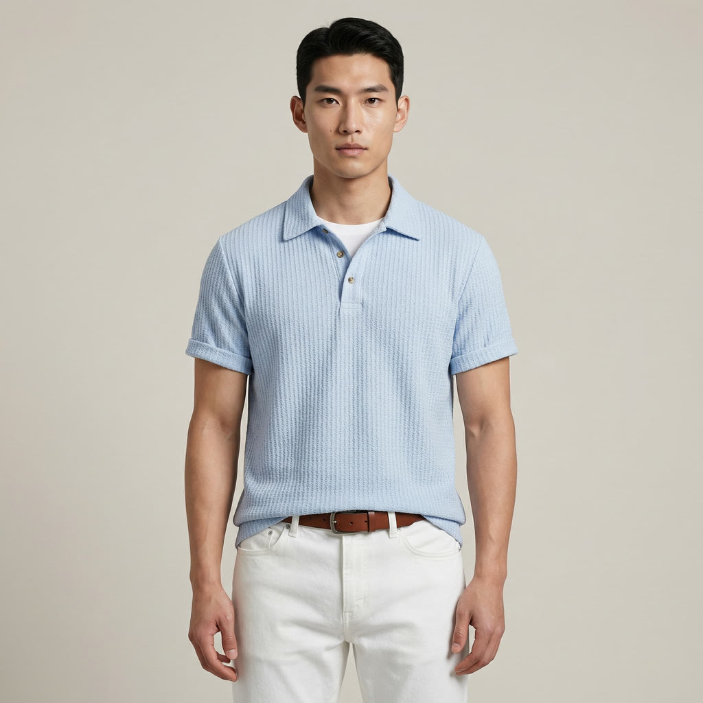 Camisa Polo Lido em Malha Waffle