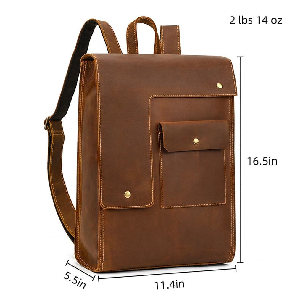 Mochila de Couro Vintage Clássica Huxley